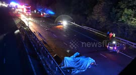 Two dead and man arrested after horror crash on M40 motorway in Warwickshire, UK that closed major road for 13 hours