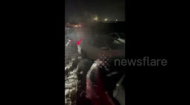Heavy rainfall washes away cars in Salou, Spain