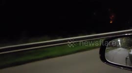 When you drive along a canal at night and suddenly a ghost appears on the water .... scary