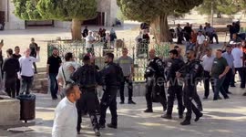 Palestinians hold protest inside Al-Aqsa Mosque after Jewish locals enter compund