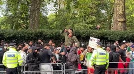 Mahsa Amini protesters continue to gather outside the Embassy Of Iran in London