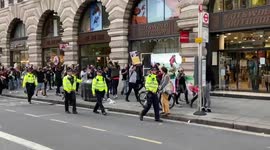 Mahsa Amini protesters march in Central London.