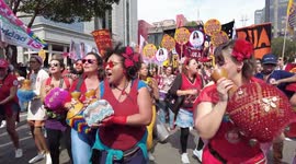 Carnival blocks Make 'Carna-Lula' To Show Support To The Leftist Leader in Sao Paulo, Brazil