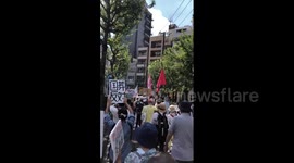 Hundreds protest Shinzo Abe's state funeral in Tokyo, Japan