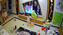 Toddler smashes TV after mistaking programme for interactive game
