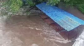 Raging flash floods overflow waterfall submerging homes in Thailand