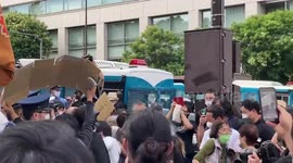Japan: Police Clash With Protesters Against State Funeral For Shinzo Abe