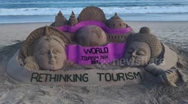 Sand Art on Puri Beach To Mark World Tourism Day