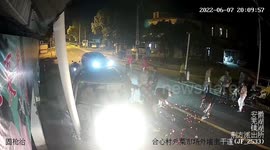 Distracted driver smashes truck into utility pole in China