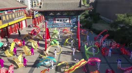 Dragon Dance In Zhangjiakou, Hebei, China