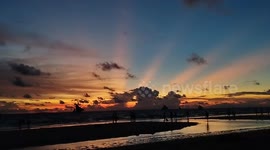 Breathtaking sunset in Boracay Island, Philippines as it opens for domestic and international tourist.