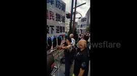Rightist supporting Abe policies demonstrate in Tokyo, Japan