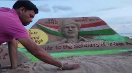 Sand artist pays tribute to freedom fighter Shahid Veer Bhagat Singh on his Birthday Anniversary