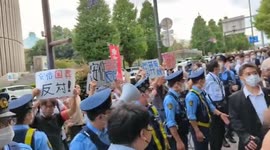 Japan: Police Clash With Protesters Against State Funeral For Shinzo Abe 5