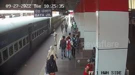 Woman dangerously dragged by moving train gets rescued in India