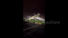 Hurricane Ian spawned-tornado flips small planes in Florida