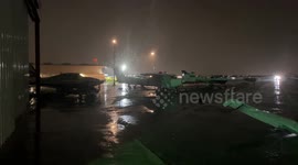 Hurricane Ian wrecks aircraft on runway after hitting Floridian airport