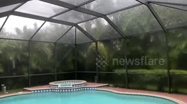 Stormy weather in Sarasota, USA during Hurricane Ian