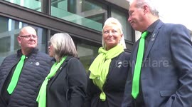 Harry Dunn trial: Emotional parents appear outside court