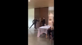 Wedding fail! Man breaks off door handle before bride walks in