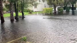 Heavy flooding from Hurricane Ian aftermath in Orlando, Florida
