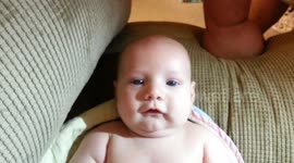 Baby loves mom's voice