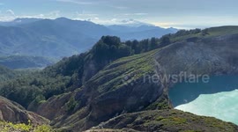Mysterious and impressive lake of Kelimutu volcano, Flores Island