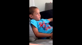 Empathetic boy watches the world's saddest movie scene