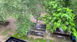 Strong water rages through resort during Typhoon Noru onslaught in Thailand