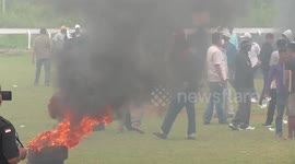 Indonesian police clash with protesters in riotous election simulation exercise