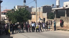 Palestinian demonstrators clash with Israeli forces, following a protest against the expropriation of Palestinian land by Israel, in the West Bank village of Kfar Qaddum near the Jewish settlement of Kedumim