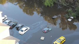 Cars submerged in Orlando after Hurricane Ian