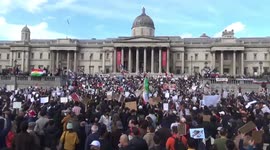Thousands of Iranians protest for Mahsa Amini in Trafalgar Square.