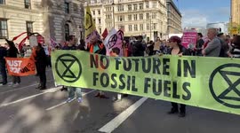 'No future in fossil fuels' - climate activists march in central London