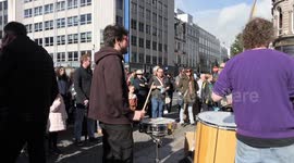 Hundreds gather at Belfast City Hall to protest about the cost of living crisis
