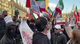Thousands of Mahsa Amini protesters gather in Parliament Square