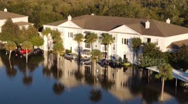 Orlando apartments and road flooded  after hurricane ian
