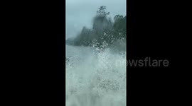 US: Man Kayaks Down Flooded Road In Daytona Beach, Florida