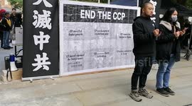 Hong Kong supporters sing UK anthem in opposition to China