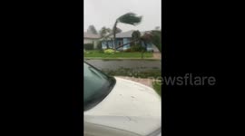 Storm-power wind caused by Huriicane Ian in Fort Myers, FL, USA