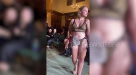 Woman who was bedbound for five years showed off her stoma bag at London Fashion week