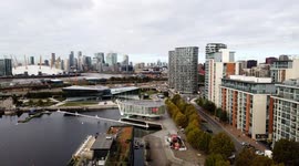 Timelapse of Royal Victoria Docks, O2 Arena and Canary Wharf