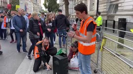 Just Stop Oil protest outside Downing Street