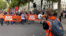 Just Stop Oil climate activists march in Whitehall,