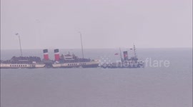 Two historic steam vessels meet-up in the Thames Estuary off Kent, UK