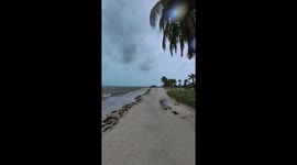 The day after hurricane Ian at Smathers Beach Key West Florida