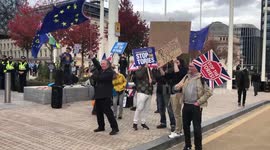 Demonstrations continue outside the Tory Party Conference in Birmingham