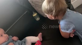 Hilarious video shows two-year-old lovingly mistaking her baby sister's nickname for the C-word