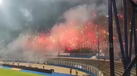 Awesome fireworks display from football club Zeljeznicar celebrating 101 years of playing in Bosnia