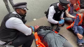 Just Stop Oil activists once again glue themselves to the roads in Westminster